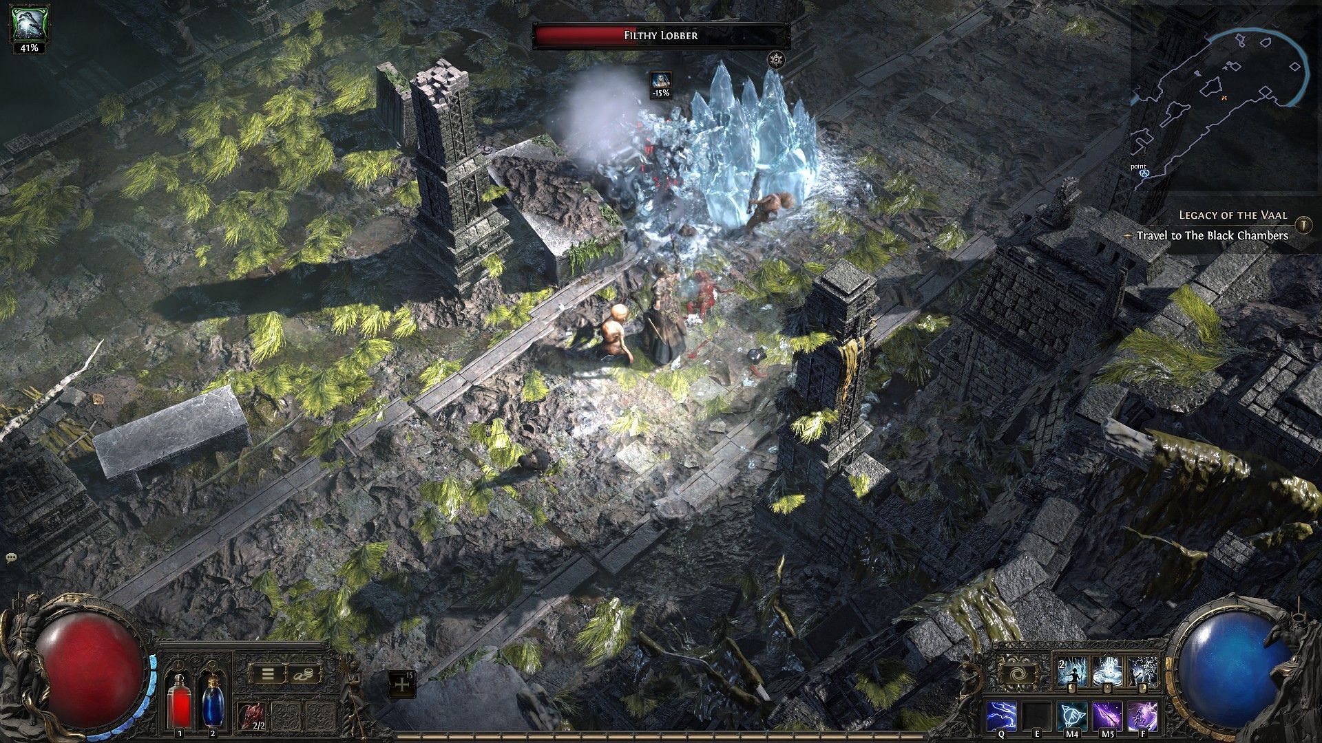 Path of Exile 2 - Cold Snap & Frost Wall in action (Image via Grinding Gear Games)